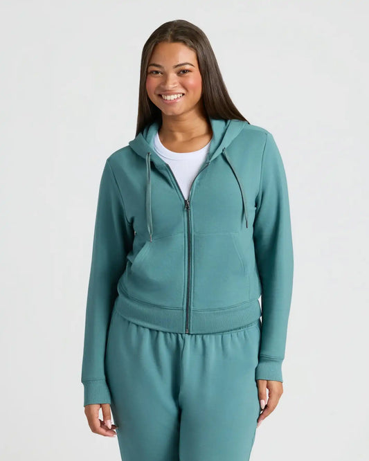 Womens Stormcloud Crop Zip Hoodie